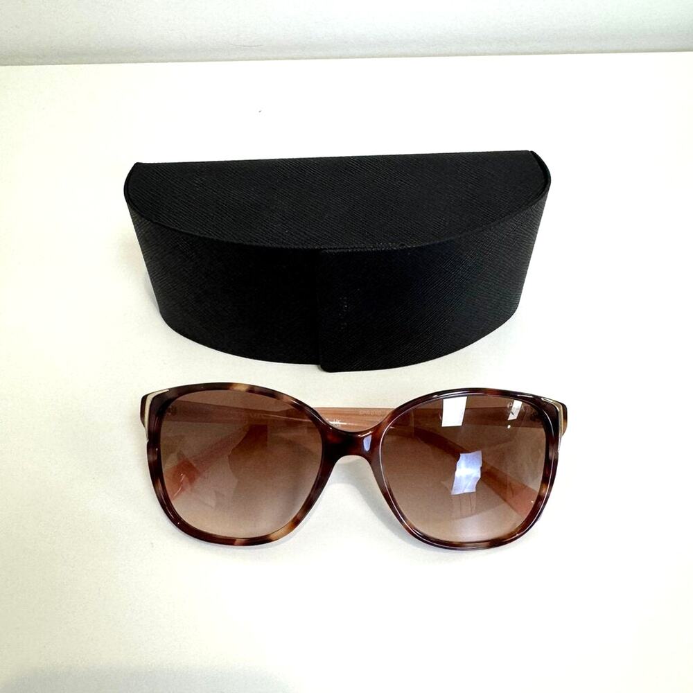 PRADA Pink Square Gradient Gold Logo PR 01OS Sunglasses with Case Tortoiseshell